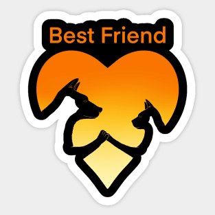 Dog an cat best friend love Sticker